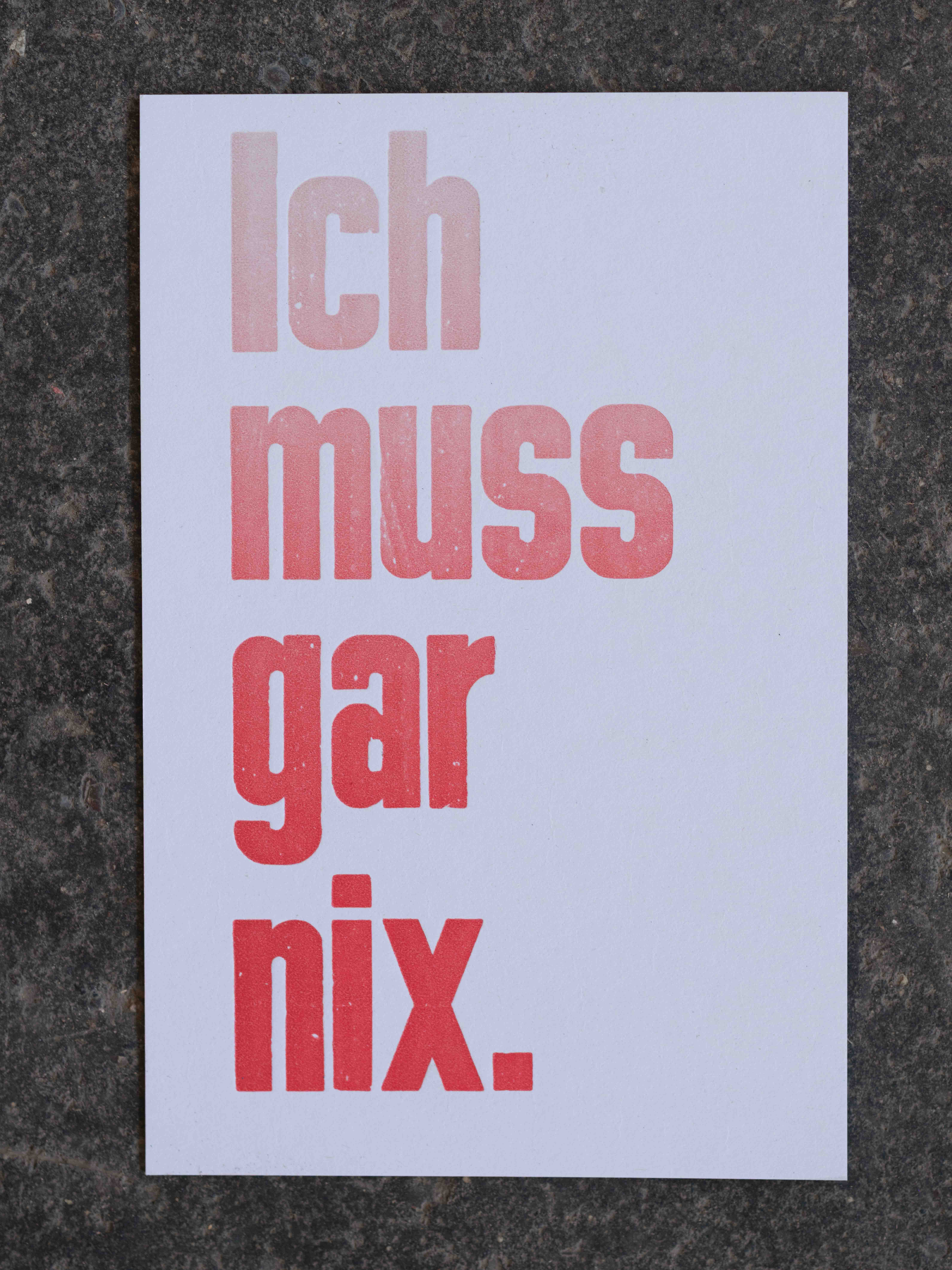 Postkarten für alle Lebenslagen: lass mich!